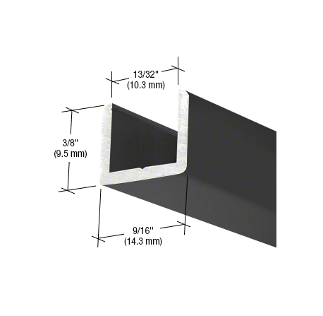 U-profil - Blank krom, 2,49 m, 9,5x14x9,5x2 mm