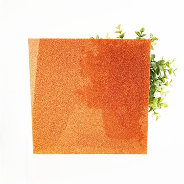 Orange glitter akryl - Skär (HD008) - 3 mm