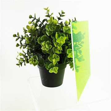 Plexiglas®- Grön (fluorescerende) - 3 mm, varuprov  ca. 70*150 mm 