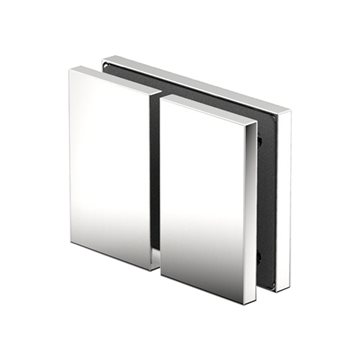 180 graders glas/glas beslag - Blank krom - 2 st