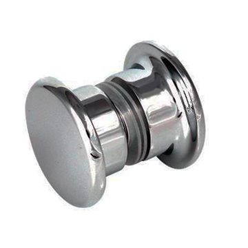 Knopp Ø40 x 16 mm till 6 - 12 mm glas Borstat stål look