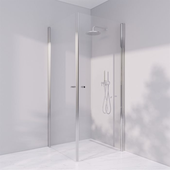 Duschkabin i standardmått - Prime PH22 - Blank krom