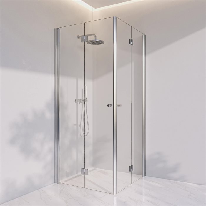 Duschkabin i standardmått - Prime PH33 - Blank krom