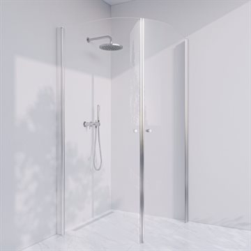 Duschkabin i standardmått - Prime PH44 - Blank krom
