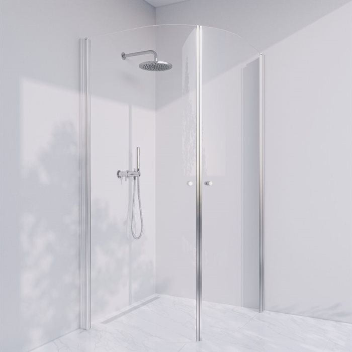 Duschkabin i standardmått - Prime PH44 - Blank krom