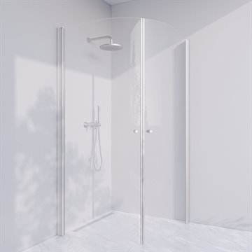 Duschkabin i standardmått - Prime PH44 - Matt Silver