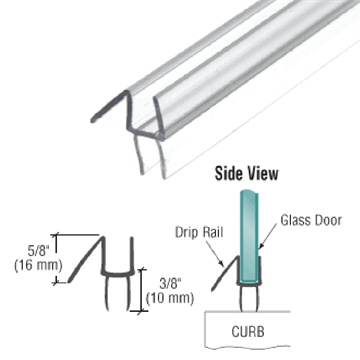 Bottenprofil för 6 mm glas - tätning mellan dörr och golv