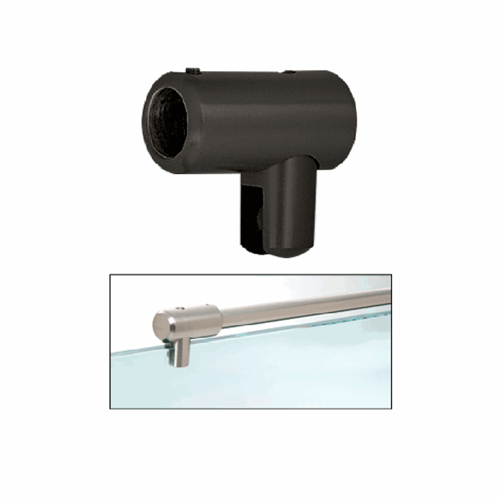 Matt svart duschstångsglashållare för 10-12 mm glas