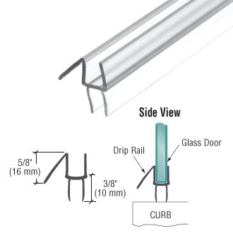 Bottenprofil för 8 mm glas - tätning mellan dörr och golv 2200 mm