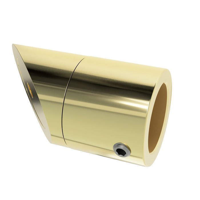 Stabiliseringsstång väggfäste - Ø19 mm - 45° - Blank guld