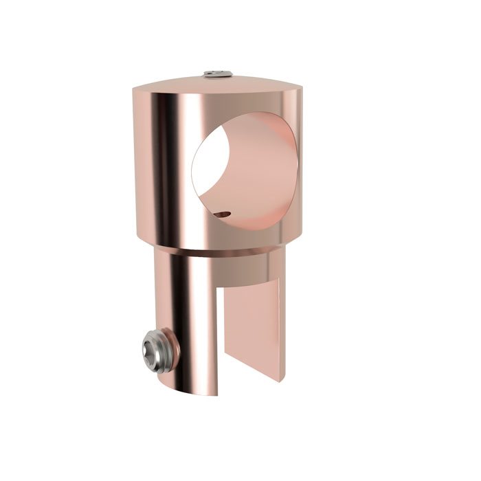 Stabiliseringsstång genomgående glashåller för 8 - 10 mm glas - Koppar