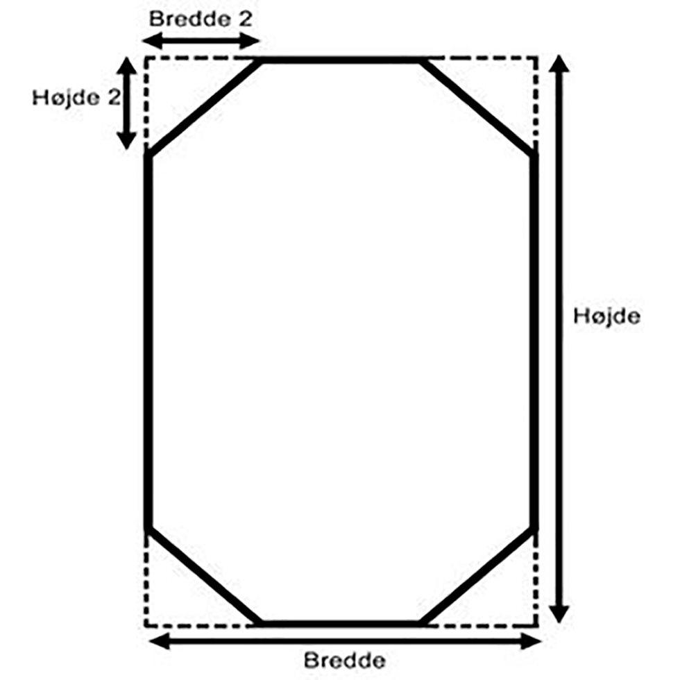 6 mm Härdat glas med polerad kant - Klar - Oktagon