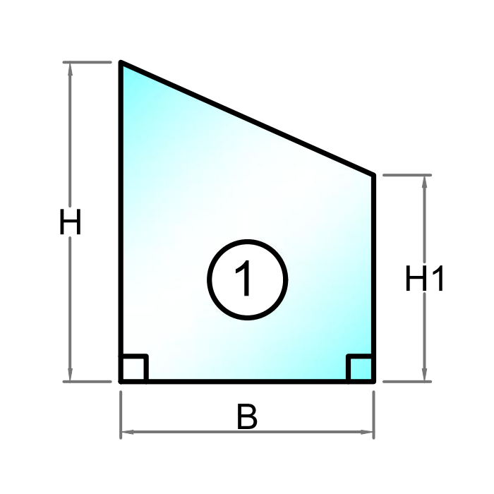 Härdat glas med polerad kant - Figur 1