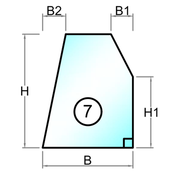 12.76 mm Hærdet og lamineret glas m.pol kant - Paralellogram