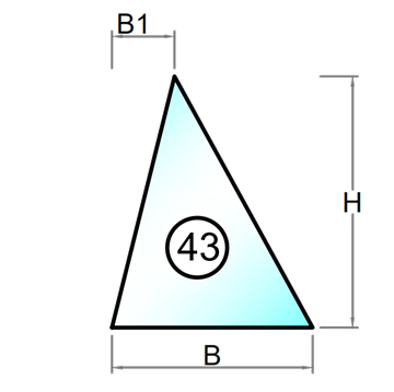 10.76 mm Hærdet lamineret glas m. poleret kant - paralellogram