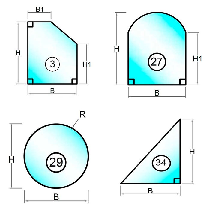8 mm float glas - Fri form