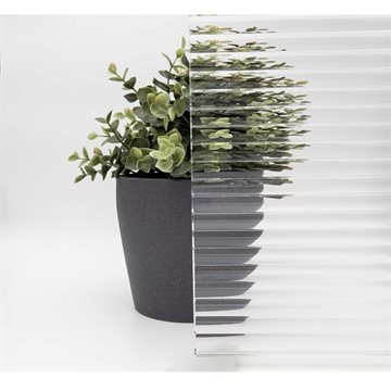 7 (± 0,5) mm härdat VClear Wave horisontellt mönster med polerad kant