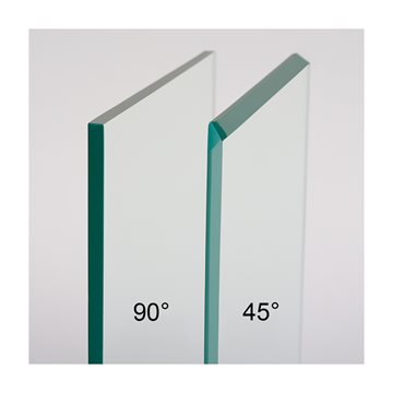 45 graders polering av glas i 8 mm tjocklek - Pris per meter