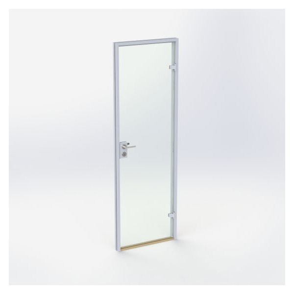 Glasdörr - Matt silver - M7: 690 x 2090 mm