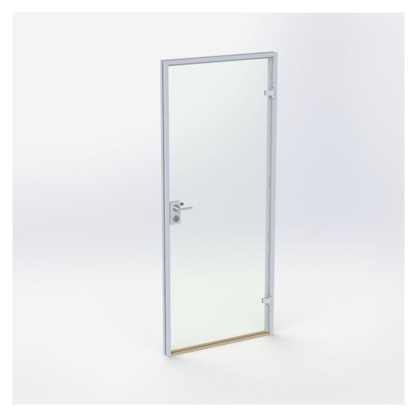 Glasdörr - Matt silver - M9: 890 x 2090 mm