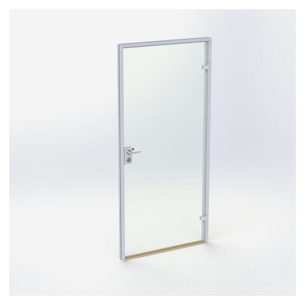 Glasdörr - Matt silver - M10: 990 x 2090 mm