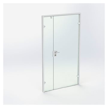 Dubbelglasdörr - Vit - M12: 1190 x 2090 mm - (1 aktiv 1 passiv)