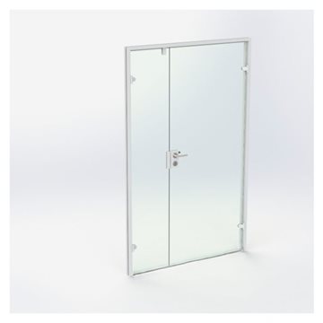 Dubbelglasdörr - Vit - M13: 1290 x 2090 mm - (1 aktiv 1 passiv)