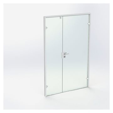 Dubbelglasdörr - Vit - M14: 1390 x 2090 mm - (1 aktiv 1 passiv)