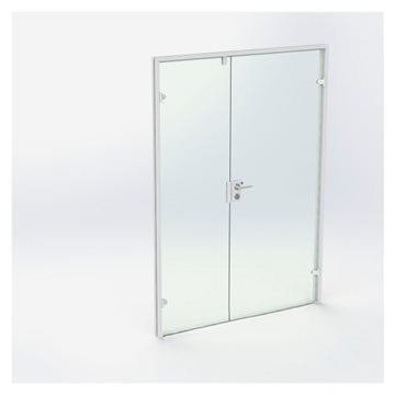 Dubbelglasdörr - Vit - M15: 1490 x 2090 mm - (1 aktiv 1 passiv)