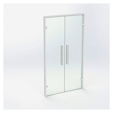 Dubbel glasdörr - Vit - M12: 1190 x 2090 mm (2 aktiva)