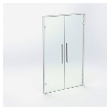 Dubbel glasdörr - Vit - M13: 1290 x 2090 mm (2 aktiva)