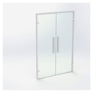 Dubbel glasdörr - Vit - M14: 1390 x 2090 mm (2 aktiva)