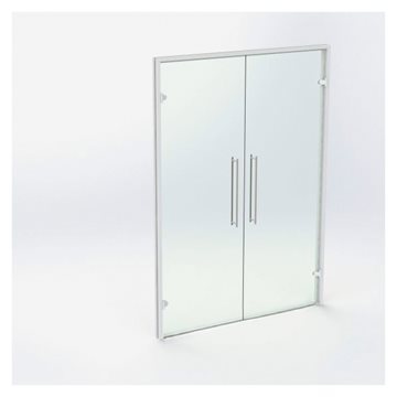 Dubbel glasdörr - Vit - M15: 1490 x 2090 mm (2 aktiva)