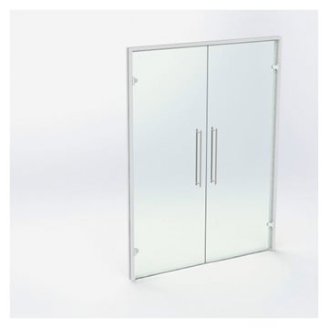 Dubbel glasdörr - Vit - M16: 1590 x 2090 mm (2 aktiva)