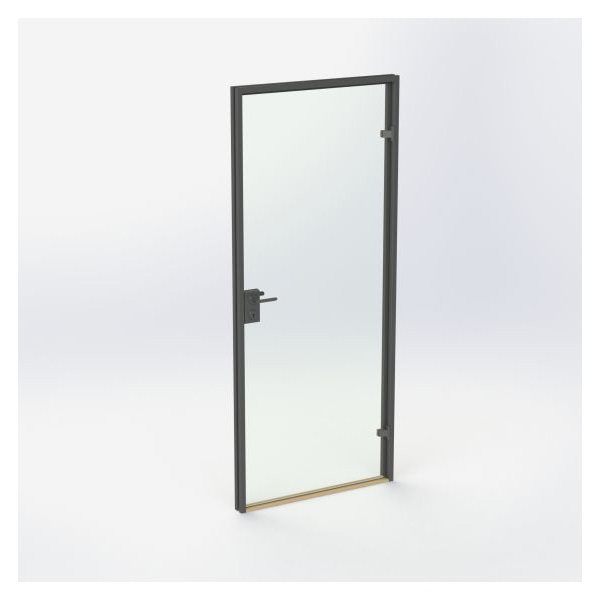 Glasdörr - Mattsvart - M9: 890 x 2090 mm