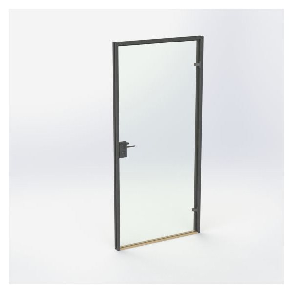 Glasdörr - Mattsvart - M10: 990 x 2090 mm