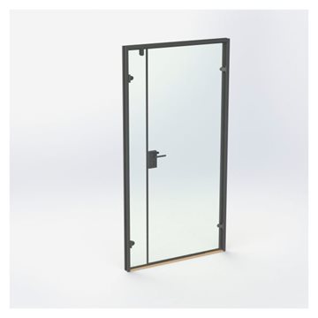 Dubbelglasdörr - mattsvart kantprofil  - M11: 1090 x 2090 mm - (1 aktiv 1 passiv)