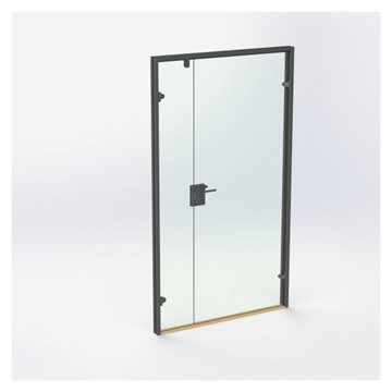 Dubbelglasdörr - Mattsvart - M12: 1190 x 2090 mm - (1 aktiv 1 passiv)