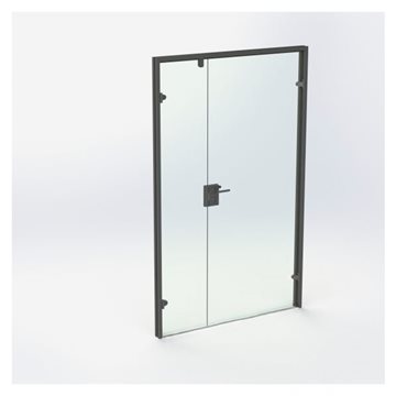 Dubbelglasdörr - Mattsvart - M13: 1290 x 2090 mm - (1 aktiv 1 passiv)