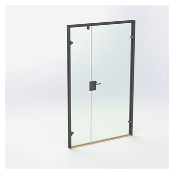Dubbelglasdörr - Mattsvart - M13: 1290 x 2090 mm - (1 aktiv 1 passiv)