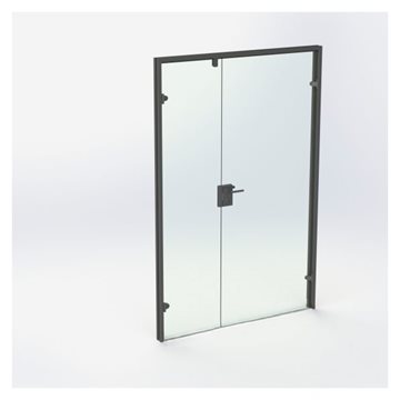 Dubbelglasdörr - Mattsvart - M14: 1390 x 2090 mm - (1 aktiv 1 passiv)