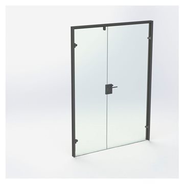 Dubbelglasdörr - Mattsvart - M15: 1490 x 2090 mm - (1 aktiv 1 passiv)