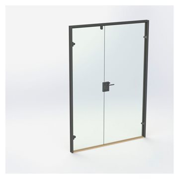 Dubbelglasdörr - Mattsvart - M15: 1490 x 2090 mm - (1 aktiv 1 passiv)