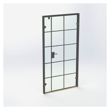 New Yorker dubbelglasdörr - Mattsvart - M11: 1090 x 2090 mm - (1 aktiv 1 passiv)