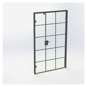 New Yorker dubbelglasdörr - Mattsvart - M13: 1290 x 2090 mm - (1 aktiv 1 passiv)