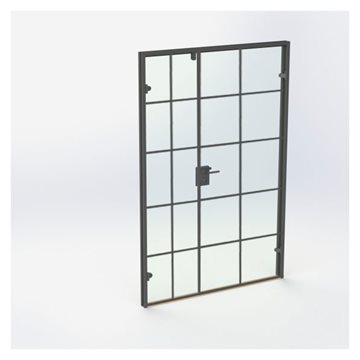 New Yorker dubbelglasdörr - Mattsvart - M14: 1390 x 2090 mm - (1 aktiv 1 passiv)