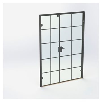 New Yorker dubbelglasdörr - Mattsvart - M15: 1490 x 2090 mm - (1 aktiv 1 passiv)