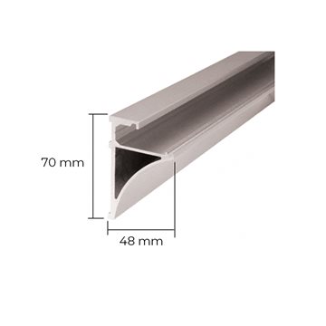 Hyllahållarprofil 1,2 m till 10 mm glas - borstat stål