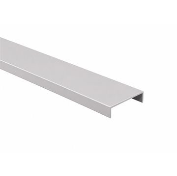 Ledstång - U -profil för 16,76 - 17,52 mm glas - 2500 mm - 316 stål - Alu look