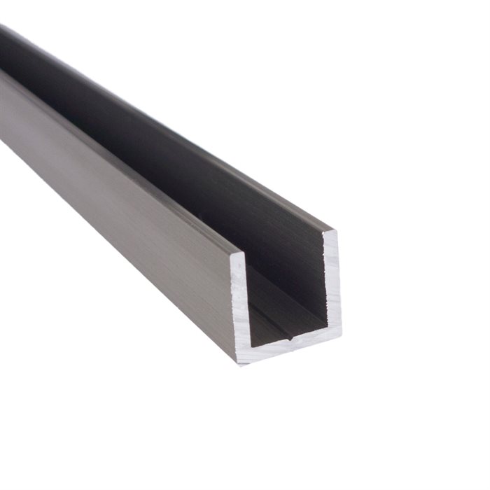 U-profil Borstad stål look 2,5 m, 15x15x15x2 mm